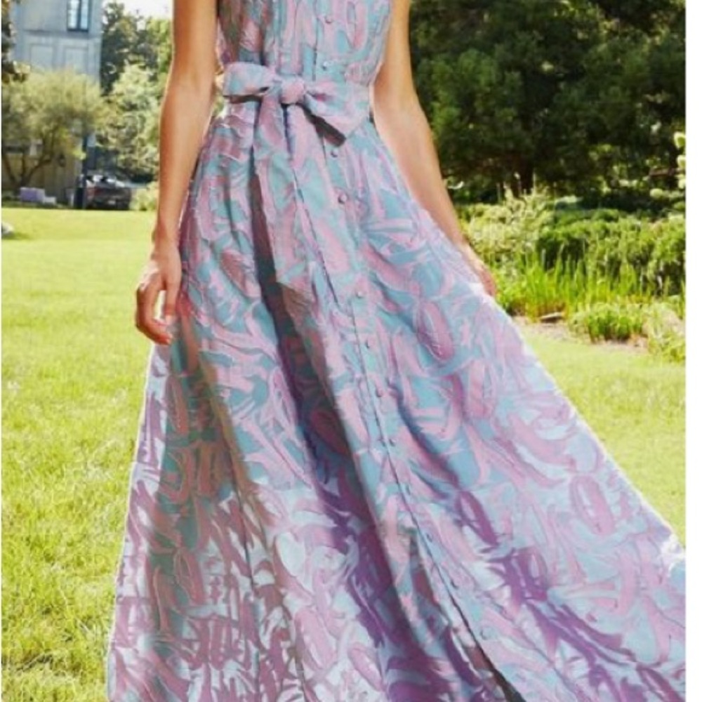 Abbey Glass Halter Collar Maxi Dress Wedding Guest